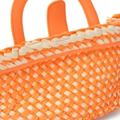 Tote bag em ráfia média laranja-claro TOUS Dora