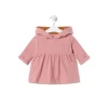 Vestido de bebé para menina com capuz Geome cor-de-rosa