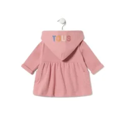 Vestido de bebé para menina com capuz Geome cor-de-rosa