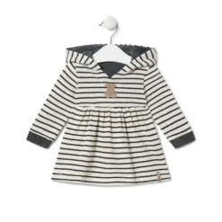 Vestido de menina com capuz Black cor crua