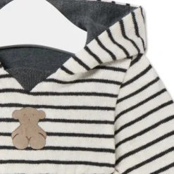 Vestido de menina com capuz Black cor crua