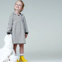 Vestido de menina com capuz Black cor crua