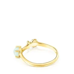 Anel Fragile Nature em Prata vermeil e Amazonite