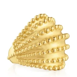 Anel grande banhado a ouro de 18 K sobre prata TOUS Grain