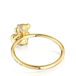 Anel médio urso em ouro e diamantes Lligat