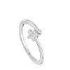 Anel pequeno estrela em ouro branco com diamantes TOUS Grain