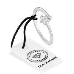 Anel pequeno estrela em ouro branco com diamantes TOUS Grain