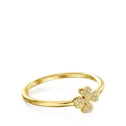 Anel TOUS Good Vibes trevo em Ouro e Diamantes