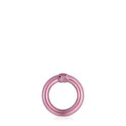 Argola pequena em prata em cor rosa Hold