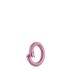 Argola pequena em prata em cor rosa Hold