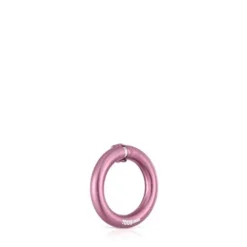 Argola pequena em prata em cor rosa Hold