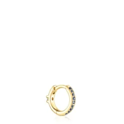 Brinco argola TOUS Basics em ouro, safiras azuis e diamante