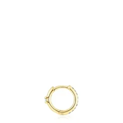 Brinco argola TOUS Basics em ouro, safiras azuis e diamante