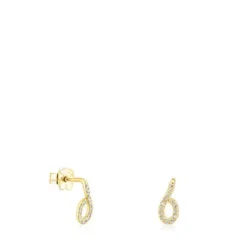 Brincos Bent em ouro com diamantes