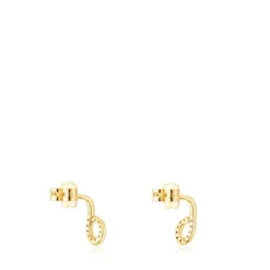 Brincos Bent em ouro com diamantes
