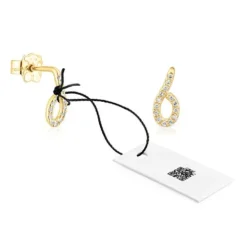 Brincos Bent em ouro com diamantes
