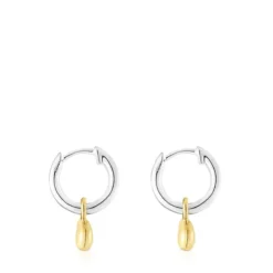 Brincos bicolores de aro com pingente TOUS Joy Bits