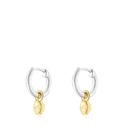 Brincos bicolores de aro com pingente TOUS Joy Bits