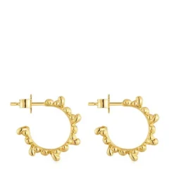 Brincos de argola banhados a ouro 18 K sobre prata 12 mm Bold Bear