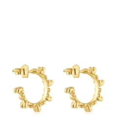 Brincos de argola banhados a ouro 18 K sobre prata 12 mm Bold Bear