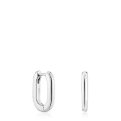 Brincos de argola curtos em prata 18,2 mm TOUS Basics