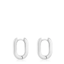 Brincos de argola curtos em prata 18,2 mm TOUS Basics