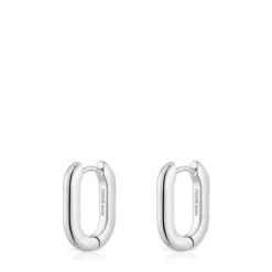 Brincos de argola curtos em prata 18,2 mm TOUS Basics
