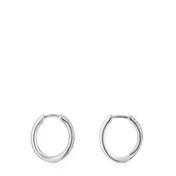 Brincos de argola em ouro branco e diamantes New Hav