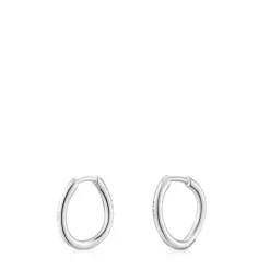 Brincos de argola em ouro branco e diamantes New Hav