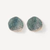 Brincos grandes ATELIER Nenufar em Ouro com Diamantes azuis