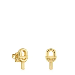 Brincos pequenos banhados a ouro de 18 K sobre prata 14 mm TOUS MANIFESTO