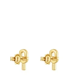 Brincos pequenos banhados a ouro de 18 K sobre prata 14 mm TOUS MANIFESTO