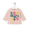 Camisola Ursos, corações e flores Casual cor-de-rosa