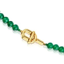 Colar com banho de ouro de 18 K sobre prata e calcedónias tratadas TOUS MANIFESTO
