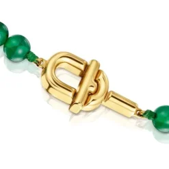 Colar com banho de ouro de 18 K sobre prata e calcedónias tratadas TOUS MANIFESTO