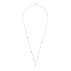 Colar curto em ouro branco com diamantes, pérolas cultivadas e motivos TOUS Grain