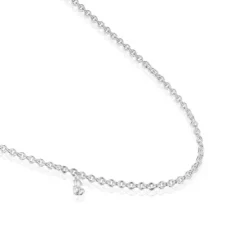 Colar curto em prata com argolas redondas grossas Bold Bear