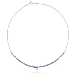 Colar em prata e ametista Bold Bear