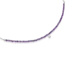 Colar em prata e ametista Bold Bear