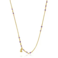 Colar em prata vermeil e ametista Bold Bear