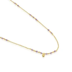 Colar em prata vermeil e ametista Bold Bear