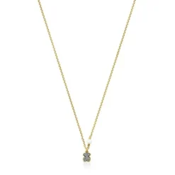 Colar Nocturne urso em Prata Vermeil, Diamantes e Pérola