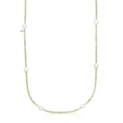Colar Sea Vibes em peridotos e pérolas