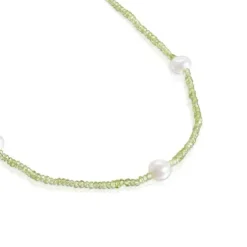 Colar Sea Vibes em peridotos e pérolas
