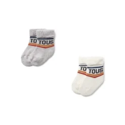 Conjunto de 2 pares de peúgas de bebé SSocks cinzento