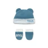 Conjunto de bebé de gorro e luvas Classic azul