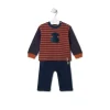 Conjunto de menino às riscas e liso Black azul marinho