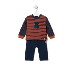 Conjunto de menino às riscas e liso Black azul marinho
