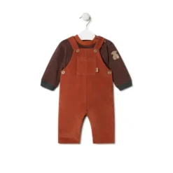 Conjunto de menino às riscas e liso Black cor-de-laranja