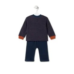 Conjunto de menino às riscas e liso Black azul marinho